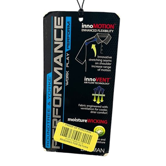 3XB Roundtree & Yorke Performance Golf Shirt Blue New - Picture 8 of 13